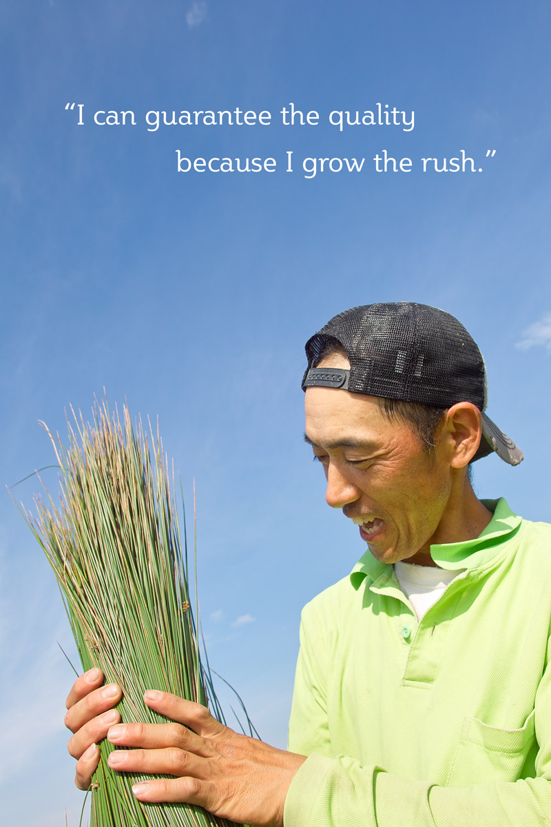 Yasuto Hatano, rush farmer in Uki, Kumamoto